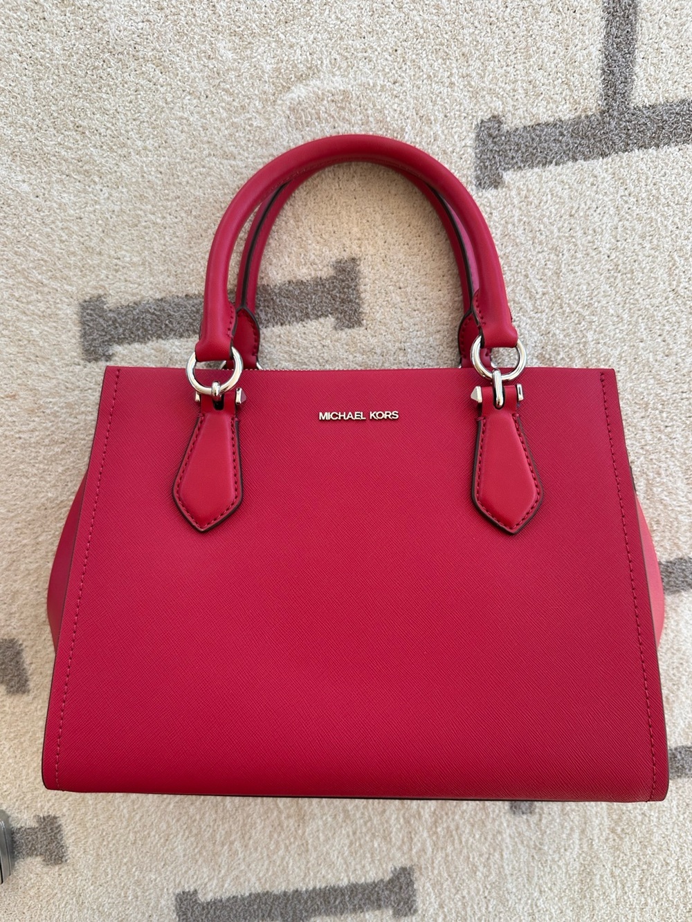 Structured red Michael Kors tote